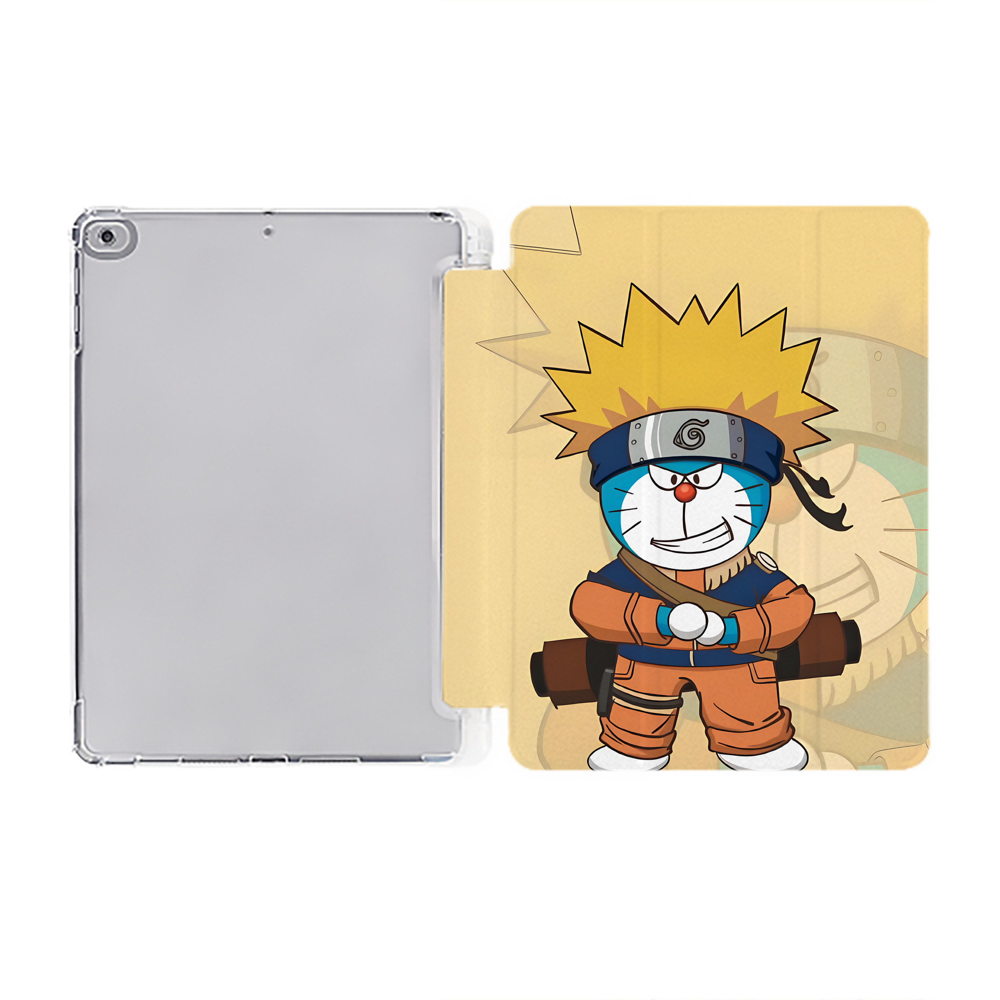 （画像用） ドラえもん Doraemon IPad ケース ペン収納付き 三つ折りスタンド PUレザー×シリコン 対応機種9.5/10.5/10.9インチ